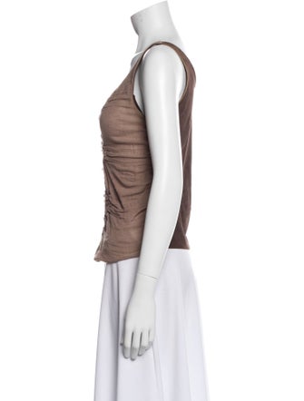 Henry Beguelin Leather Scoop Neck Top