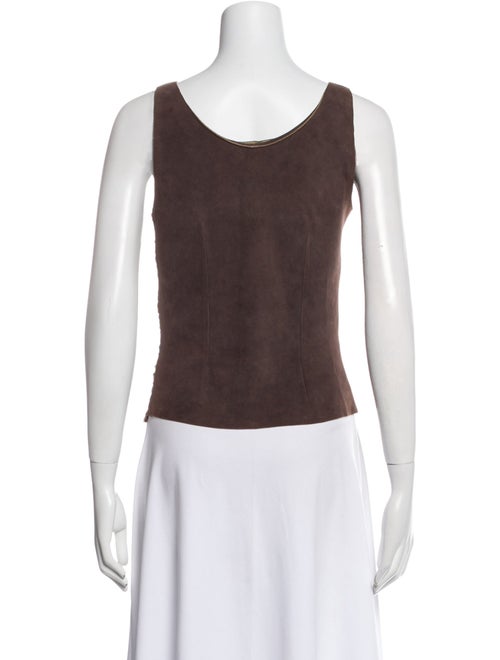 Henry Beguelin Leather Scoop Neck Top