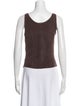 Henry Beguelin Leather Scoop Neck Top