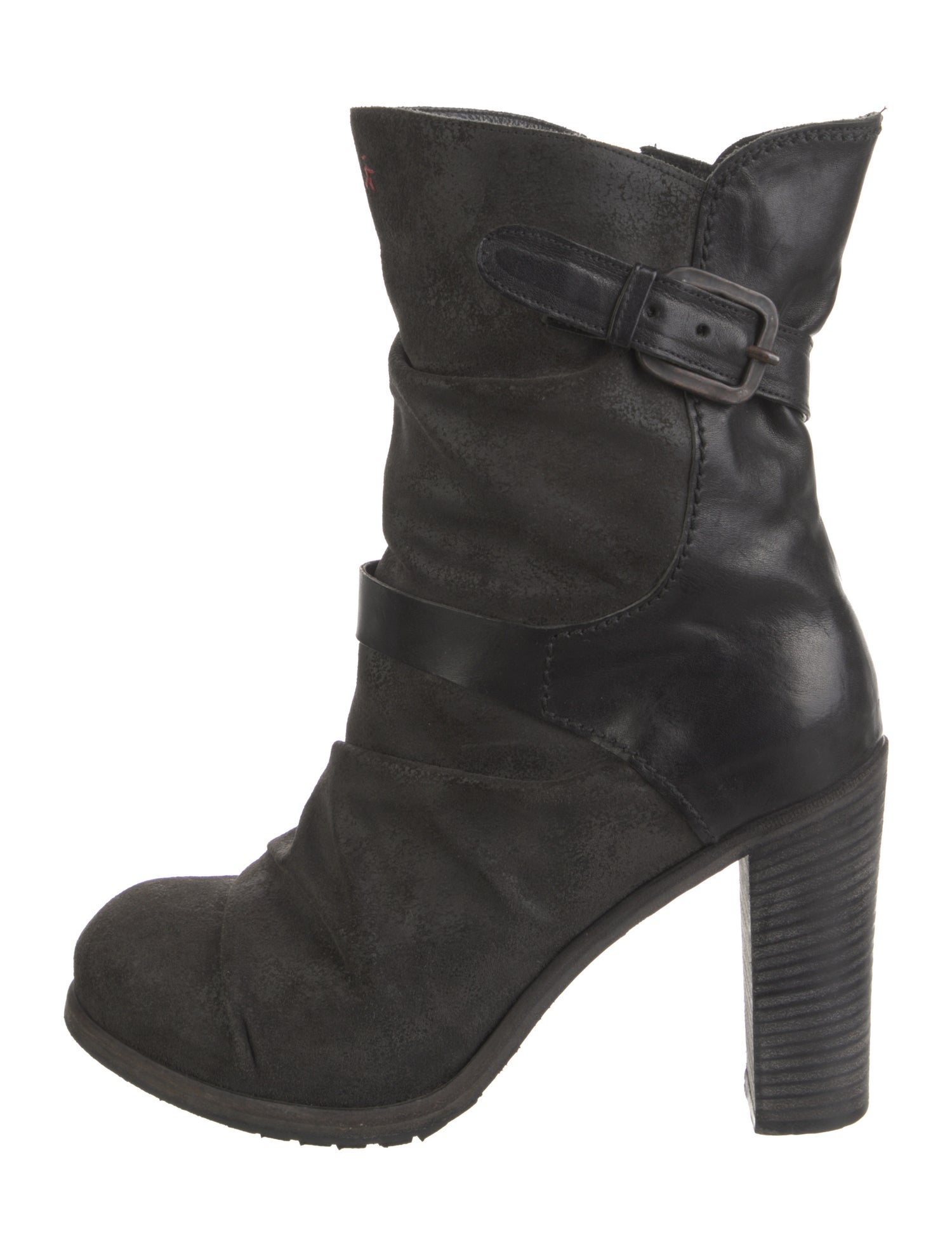 Henry Beguelin Suede Distressed Accents Combat Boots