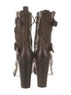 Henry Beguelin Leather Whipstitch Trim Moto Boots