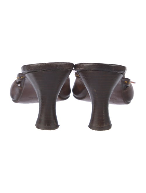 Henry Beguelin Leather Feather Trim Slides