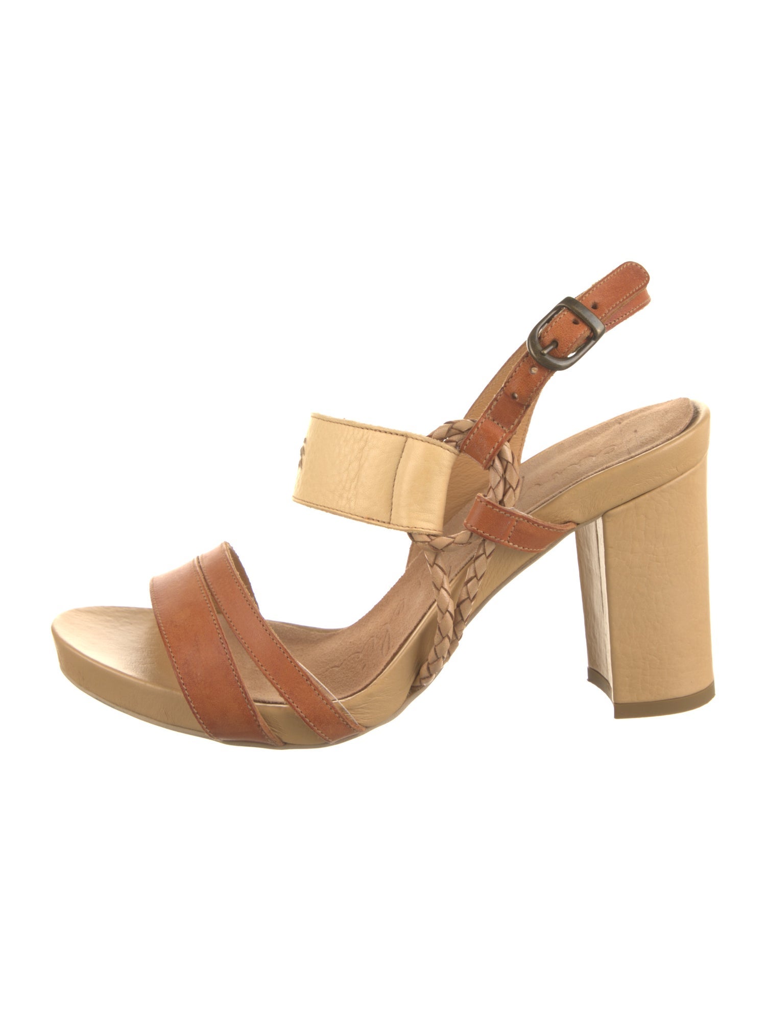 Henry Beguelin Leather Colorblock Pattern Slingback Pumps