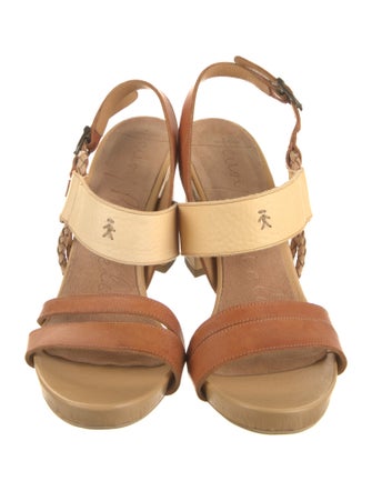 Henry Beguelin Leather Colorblock Pattern Slingback Pumps