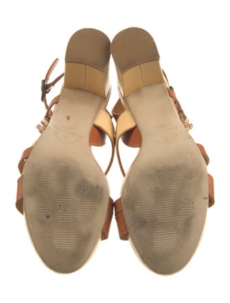 Henry Beguelin Leather Colorblock Pattern Slingback Pumps