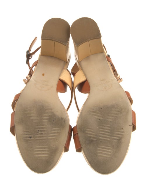 Henry Beguelin Leather Colorblock Pattern Slingback Pumps