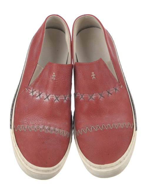 Henry Beguelin Leather Colorblock Pattern Sneakers