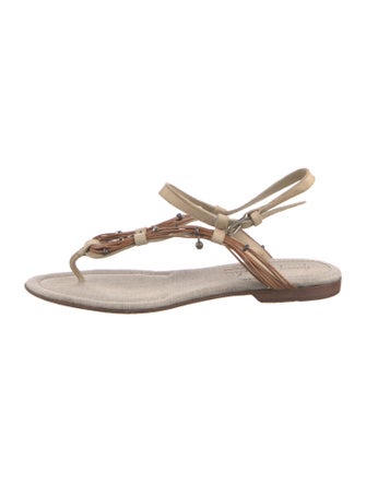 Henry Beguelin Leather T-Strap Sandals