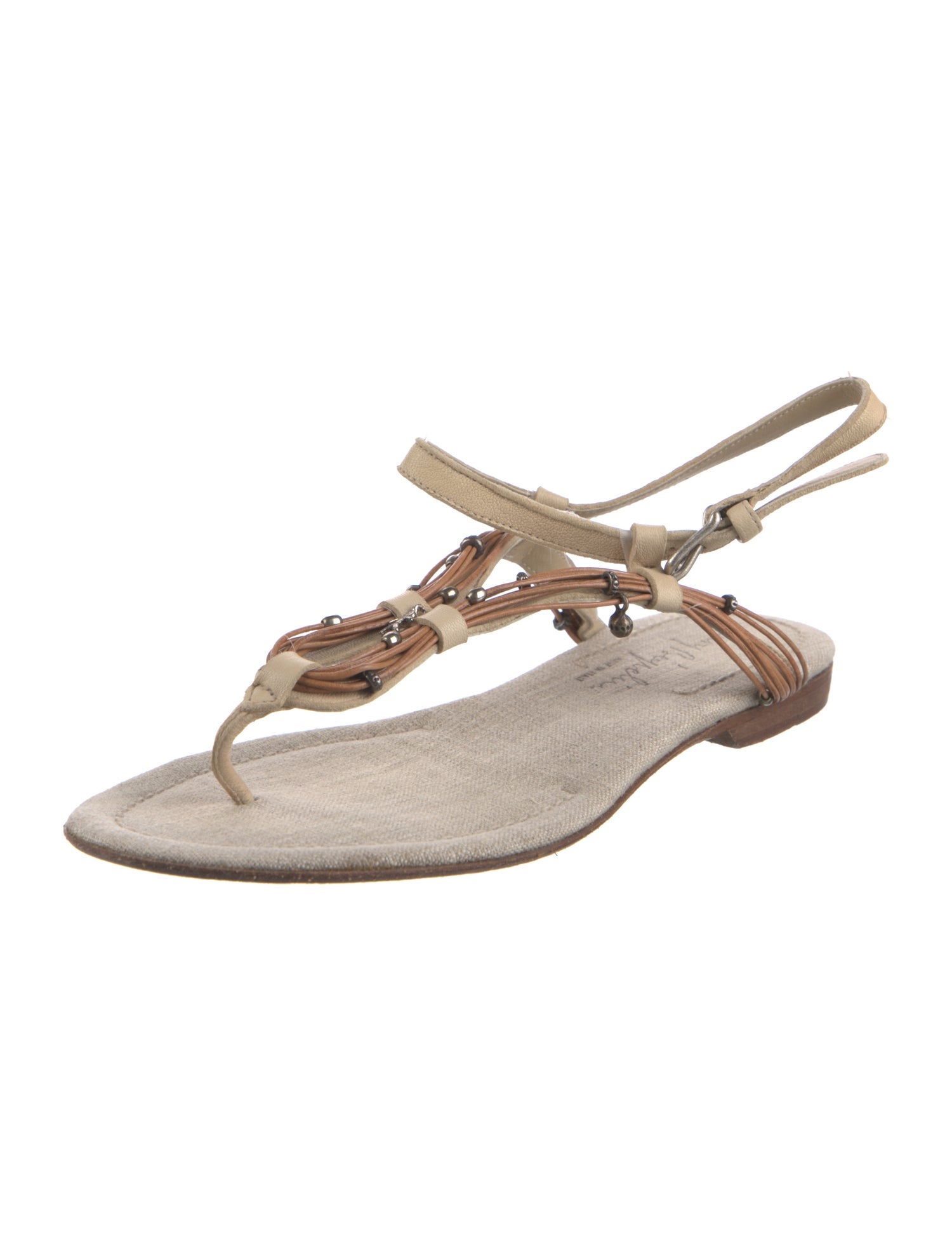 Henry Beguelin Leather T-Strap Sandals