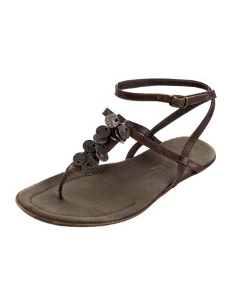 Henry Beguelin Leather T-Strap Sandals