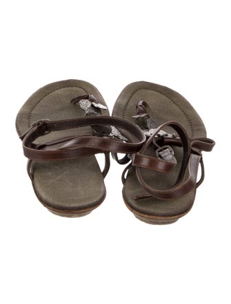 Henry Beguelin Leather T-Strap Sandals