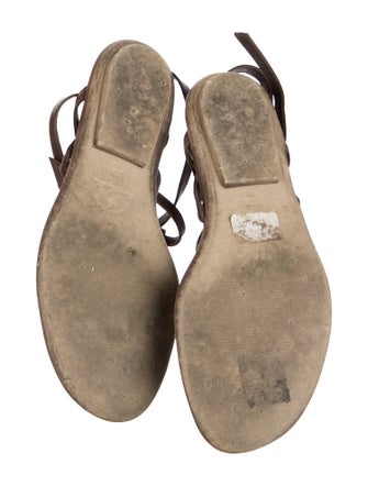 Henry Beguelin Leather T-Strap Sandals