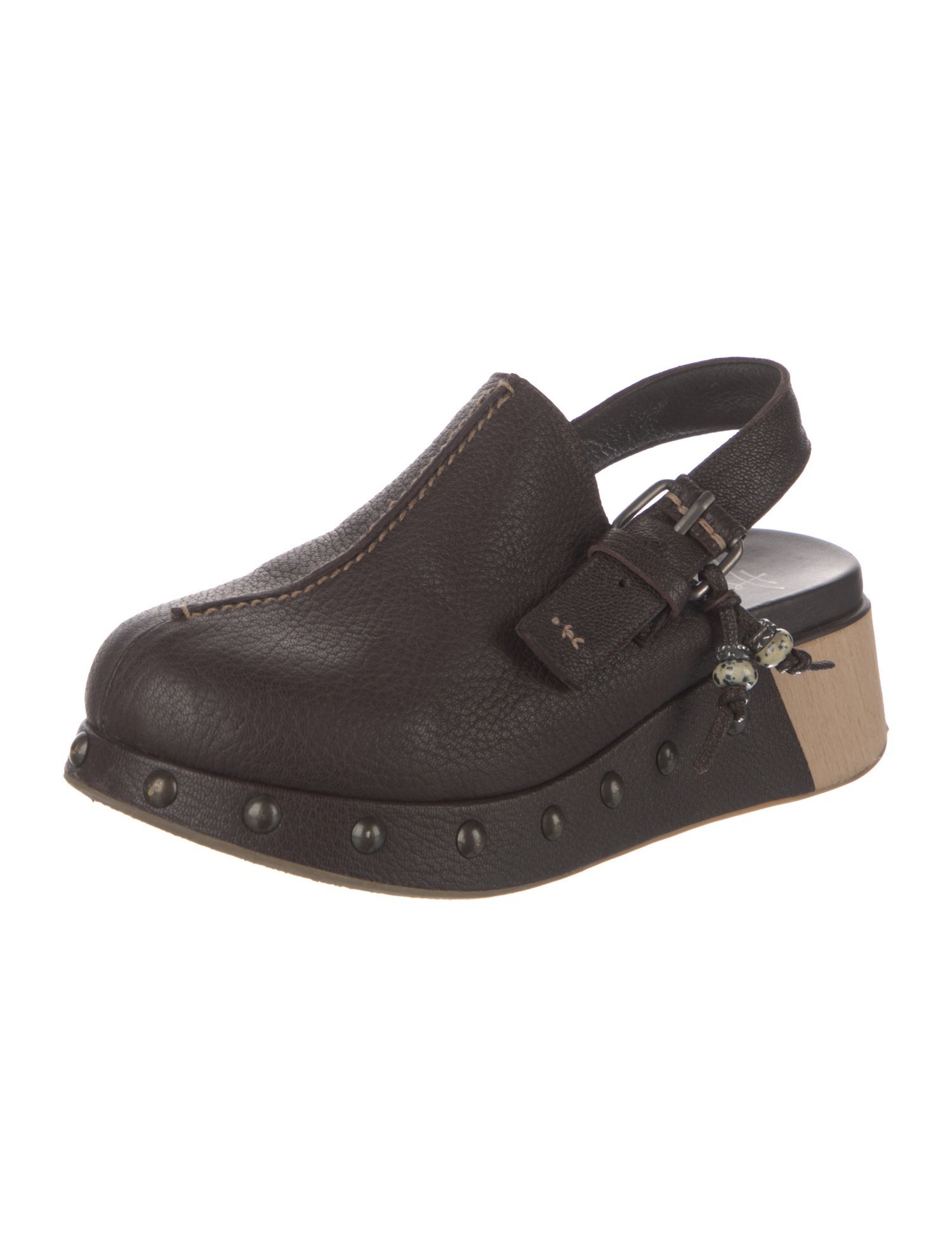 Henry Beguelin Leather Colorblock Pattern Slingback Flats