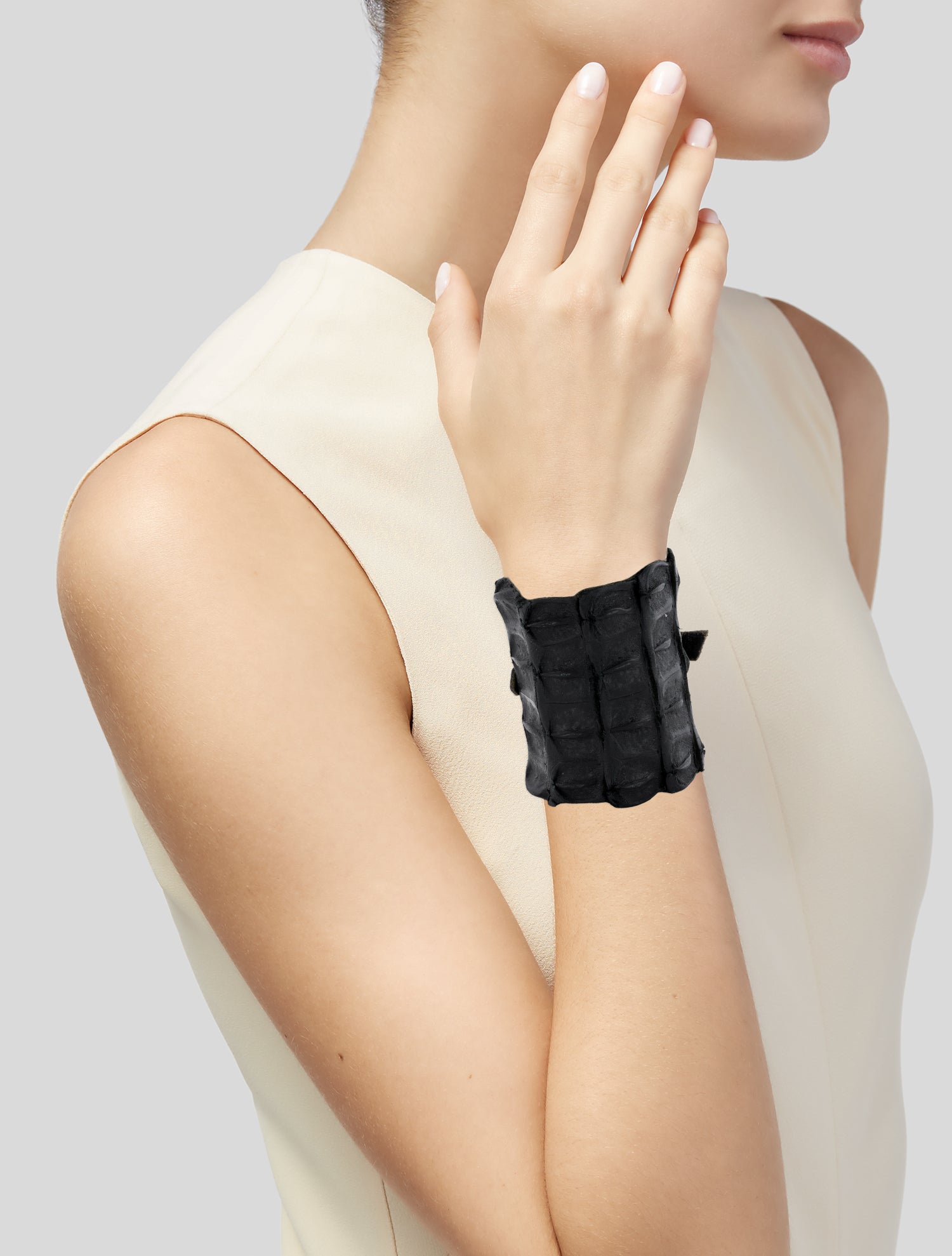 Henry Beguelin Leather Crocodile Wrap Bracelet