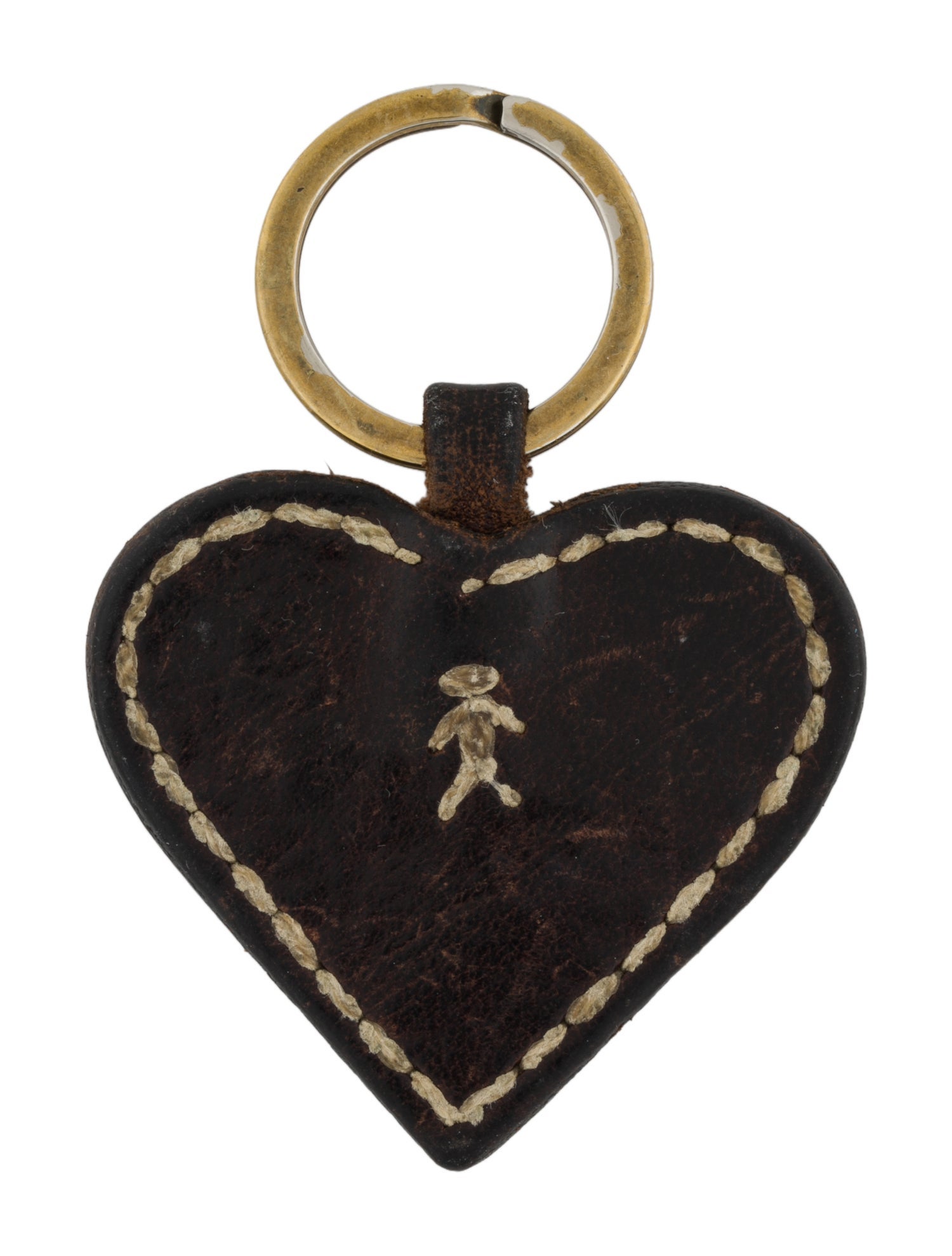 Henry Beguelin Leather Embroidered Keychain
