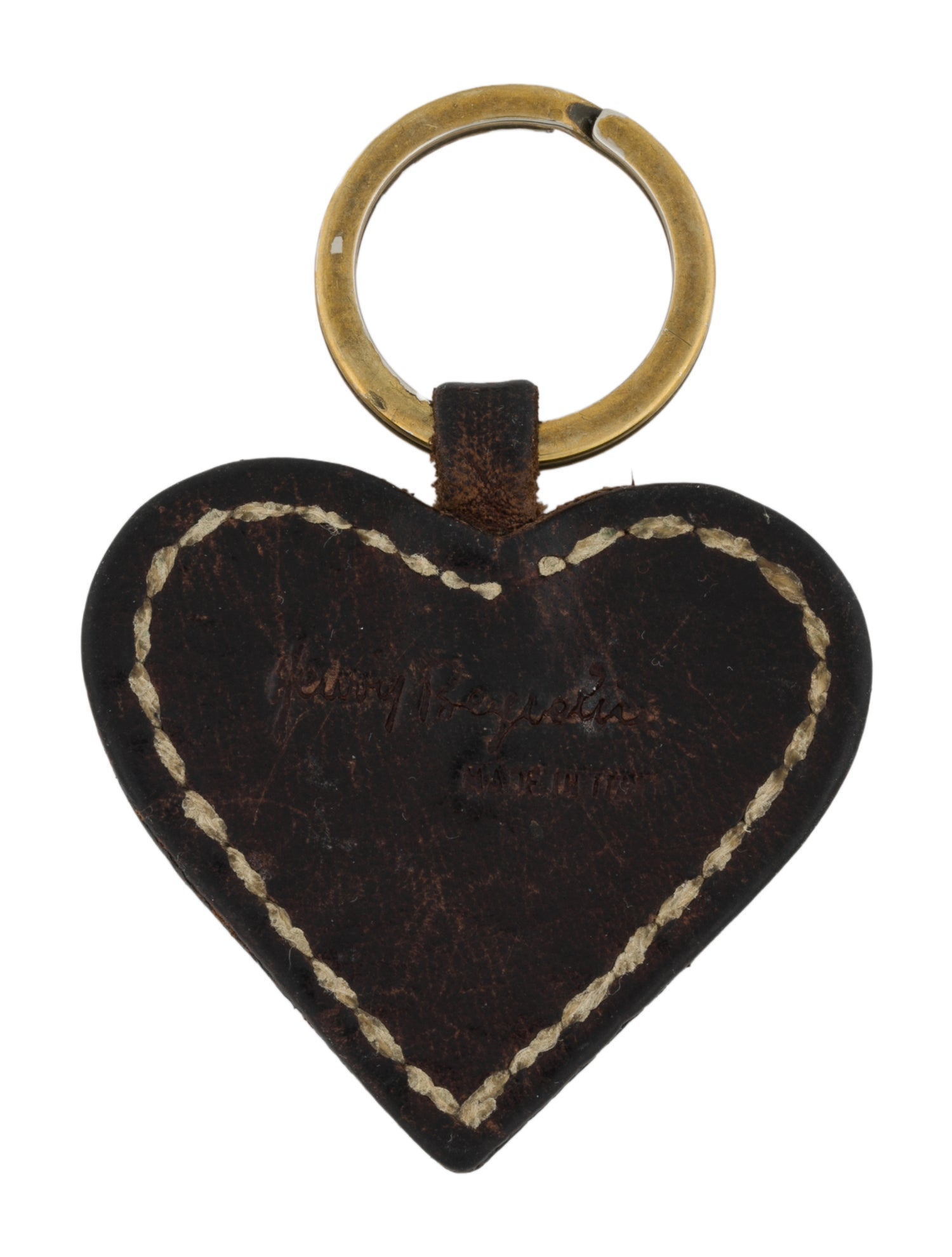 Henry Beguelin Leather Embroidered Keychain