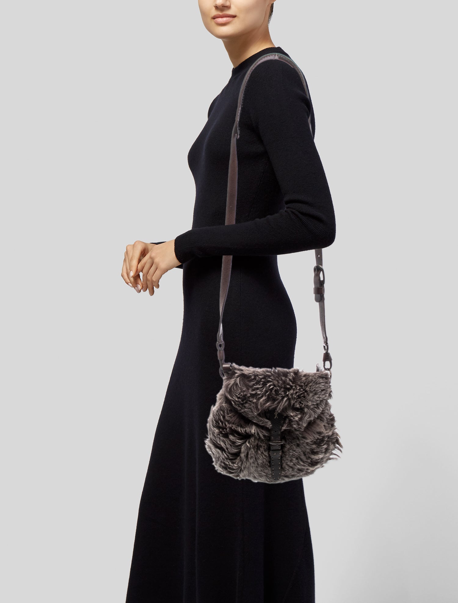 Henry Beguelin Fur Shoulder Bag - Brown Handle Bags, Handbags
