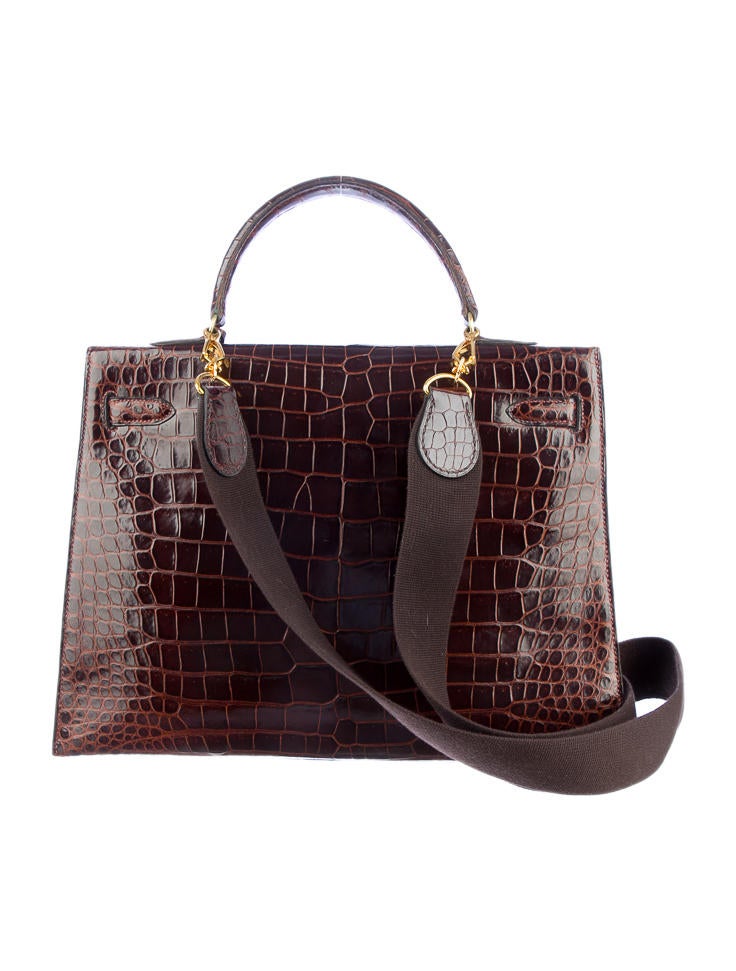 hermes kelly exotic crocodile leather 35mm with gold hardware