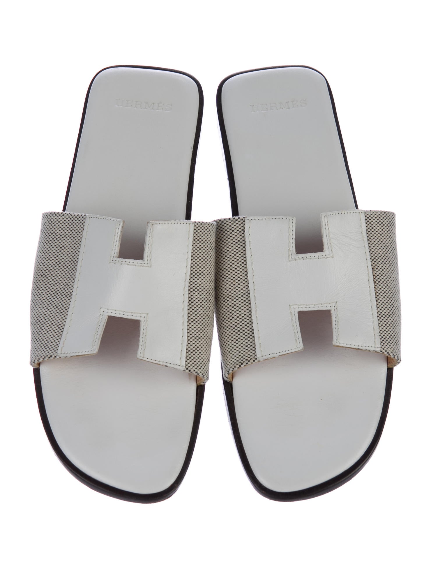 Hermès Leather Slide Sandals Shoes HER112438 The RealReal
