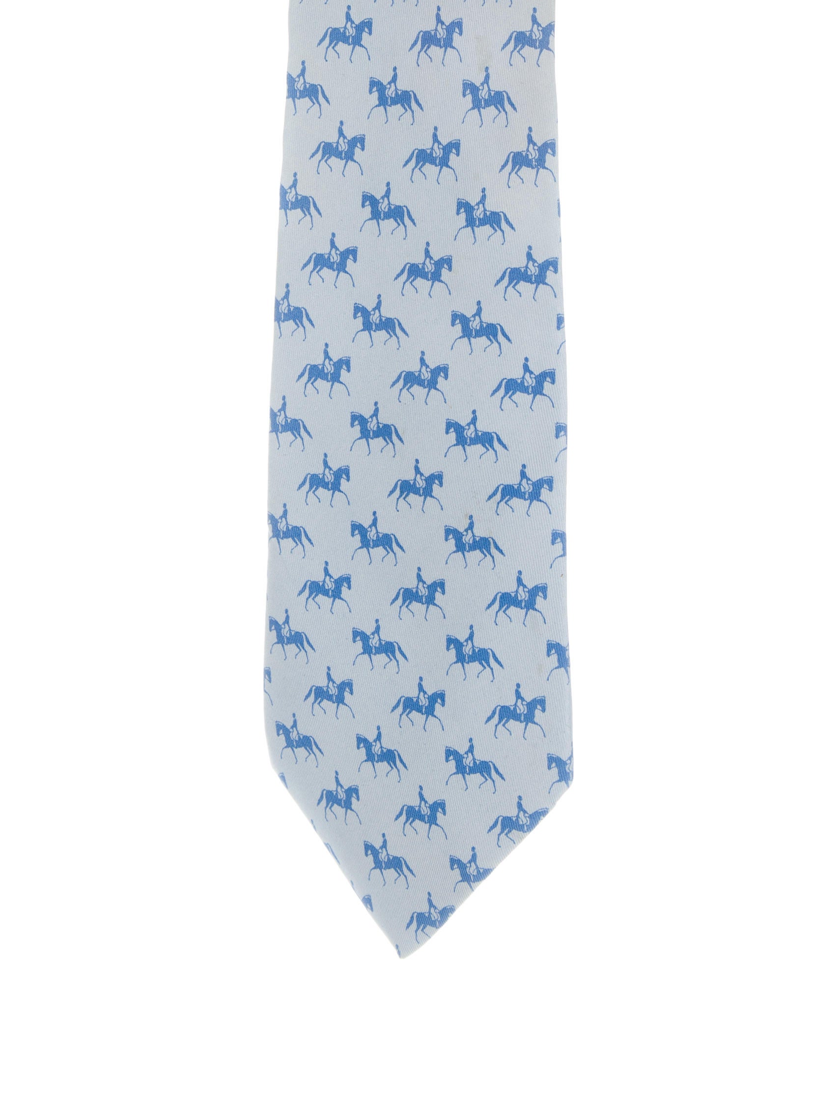 Hermès Silk Equestrian Horse Print Tie