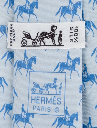 Hermès Silk Equestrian Horse Print Tie
