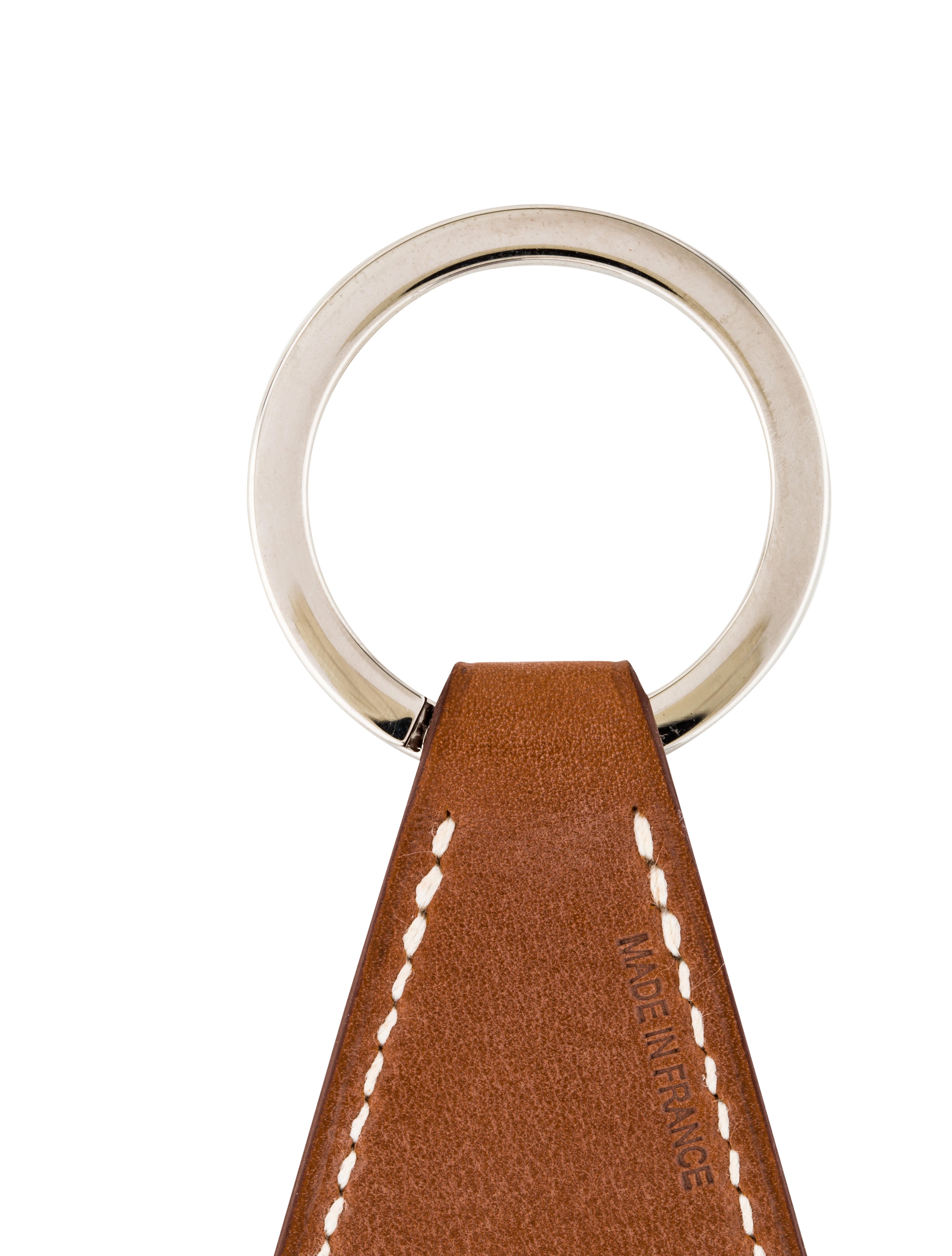 barenia leather tab keychain
