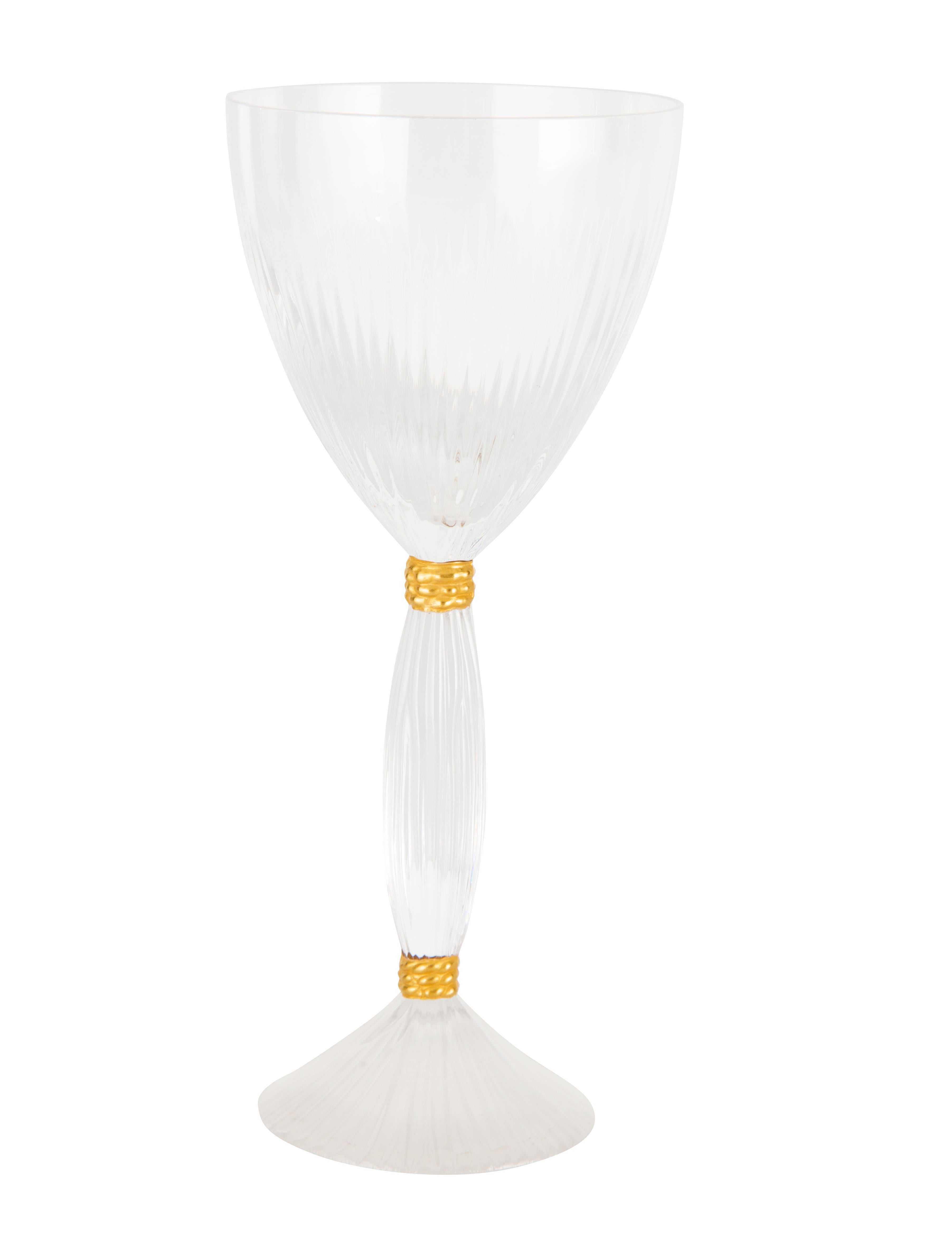 Hermès Set of 5 Moisson Gold Sherry Glasses