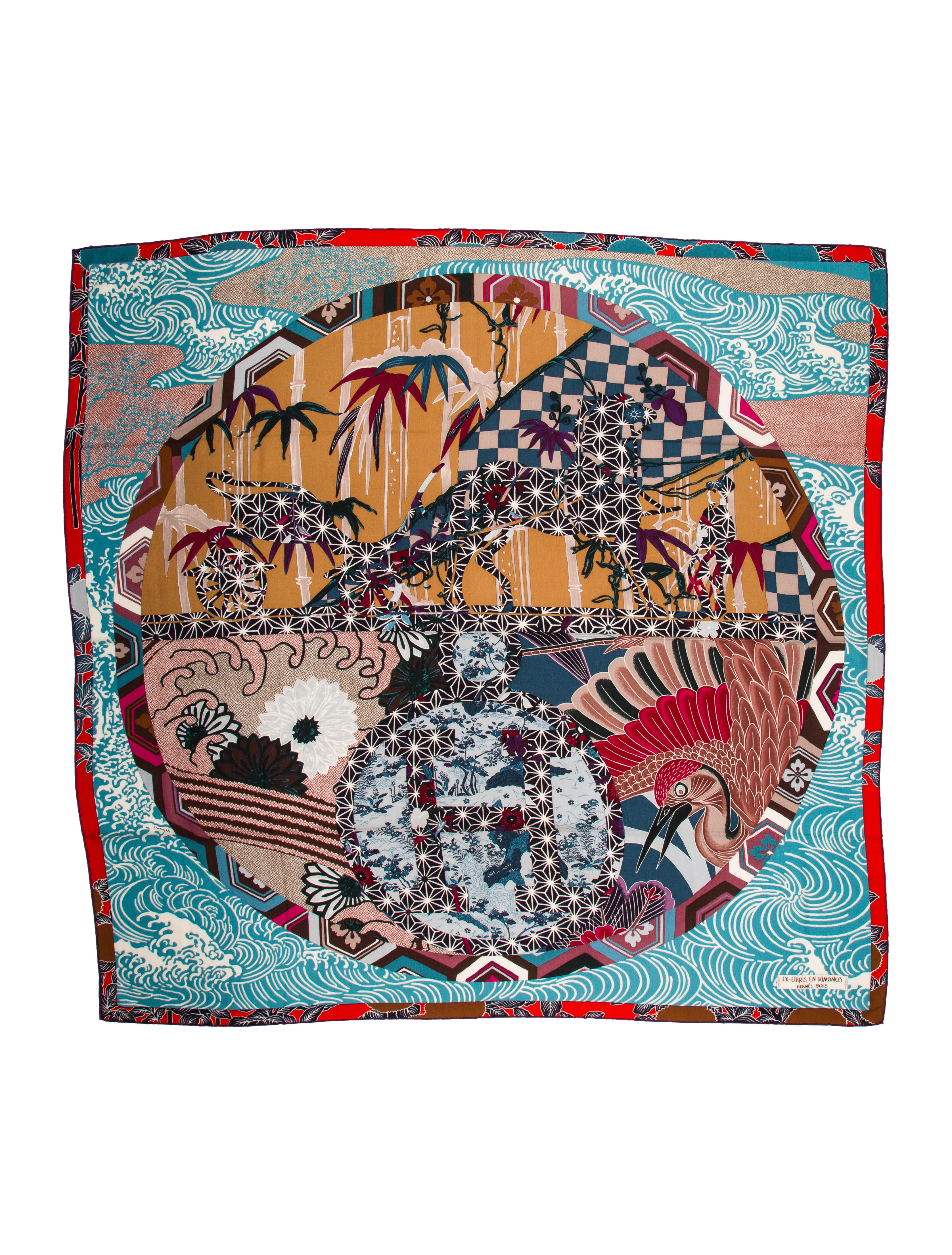 Hermès Ex-Libris en Kimonos Silk Scarf - Scarves and Shawls