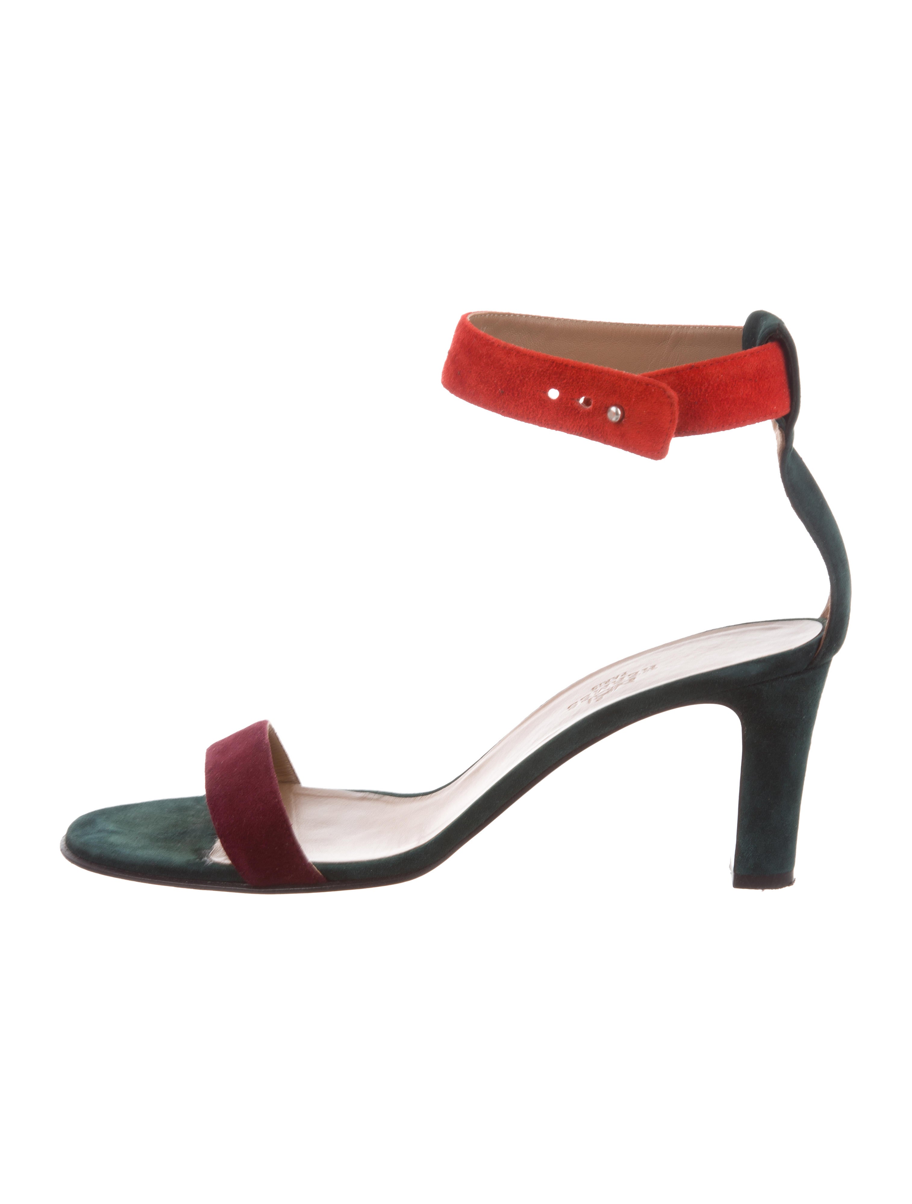 Hermès Suede Ankle Strap Sandals Shoes HER186540 The RealReal