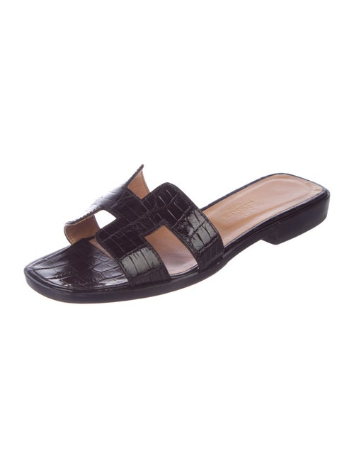 Hermès Alligator Oran Sandals