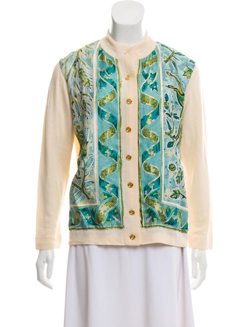 Hermès Printed Lightweight Cardigan Beige