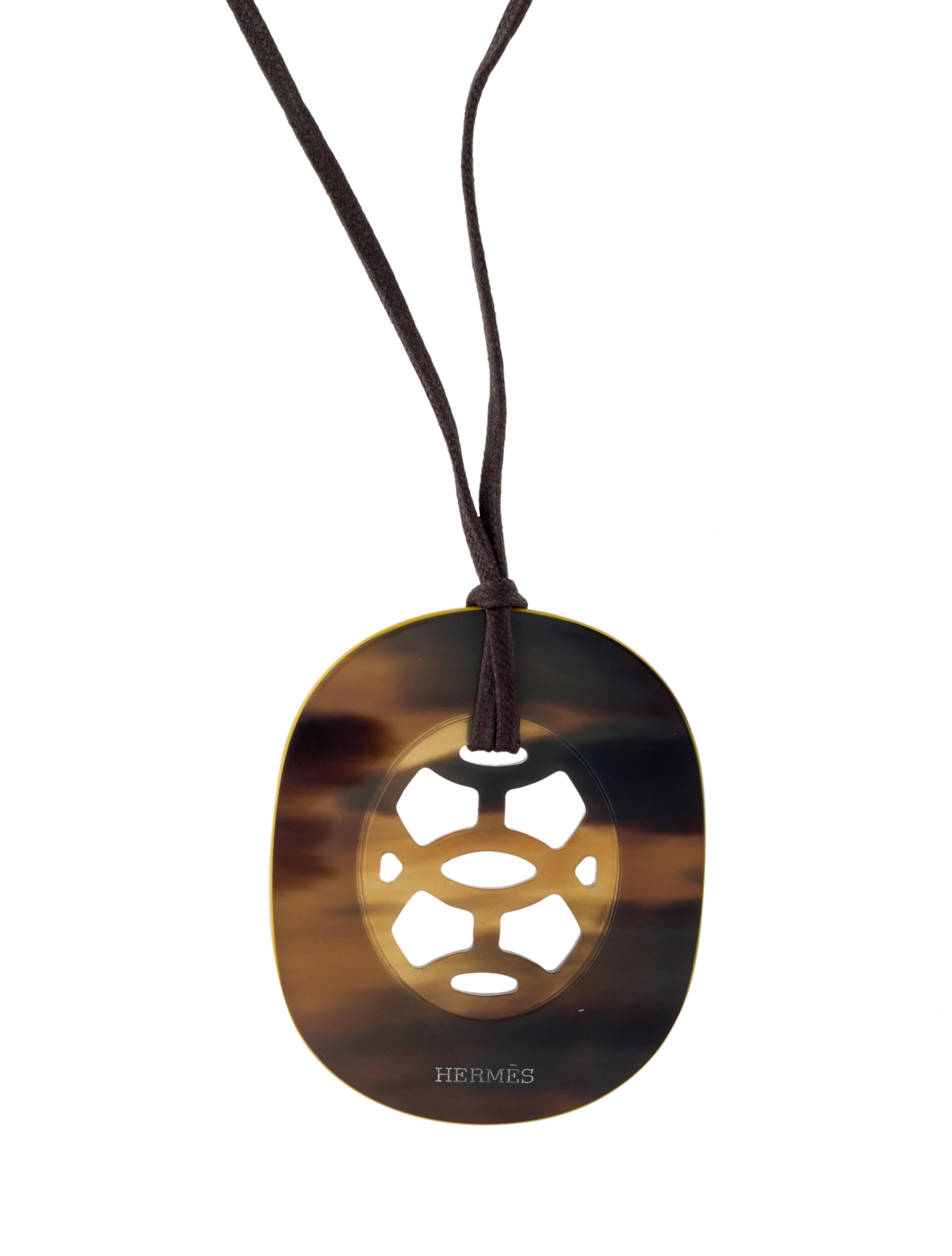 Hermès Horn & Lacquer Lift PM Pendant Necklace Pendant Necklace