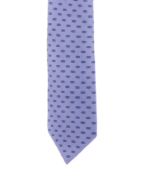 Hermès Silk Printed Tie blue