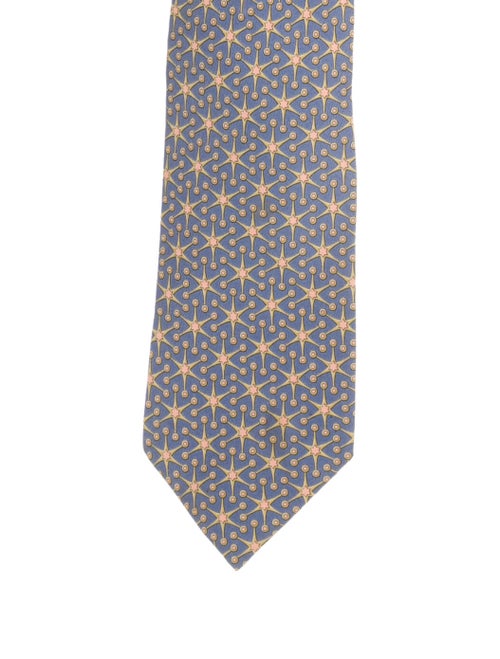 Hermès Starburst Silk Tie blue
