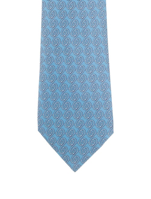 Hermès Silk Chaîne D'Ancre Tie blue