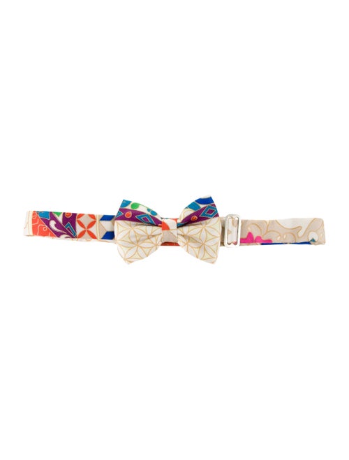 Hermès Silk Abstract Bow Tie tan
