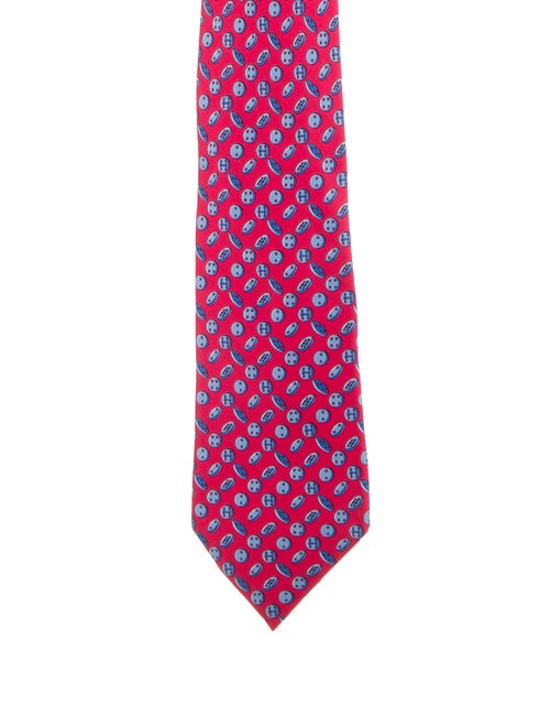Hermès Silk Button Tie blue