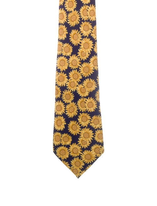 Hermès Silk Sunflower Tie yellow