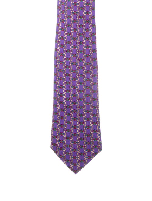 Hermès Silk Horseshoe Tie purple