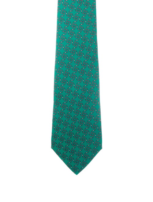 Hermès Silk Horsebit Tie green