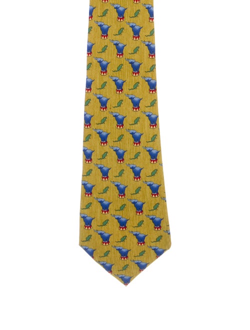 Hermès Silk Animal Print Tie multicolor