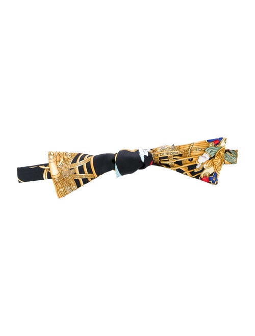 Hermès Silk Printed Bow Tie black