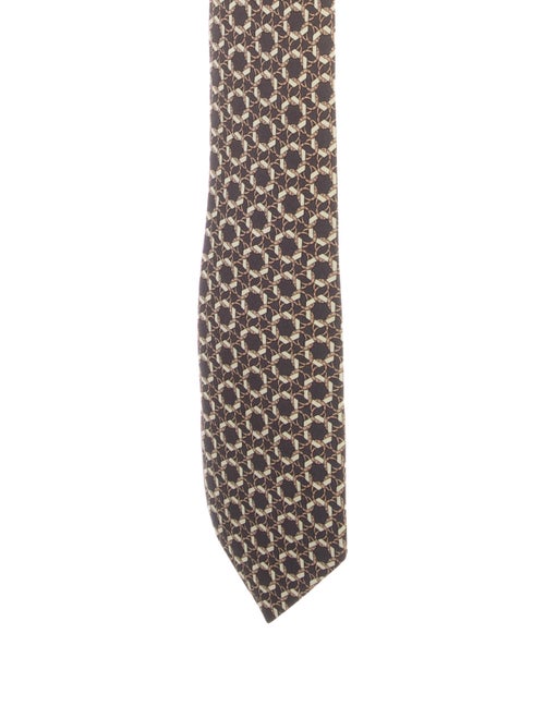 Hermès Silk Horseshoe Tie grey