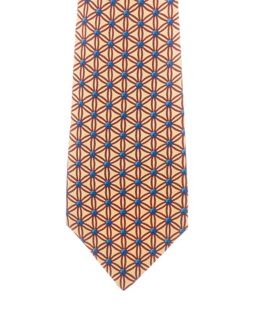 Hermès Printed Silk Tie yellow