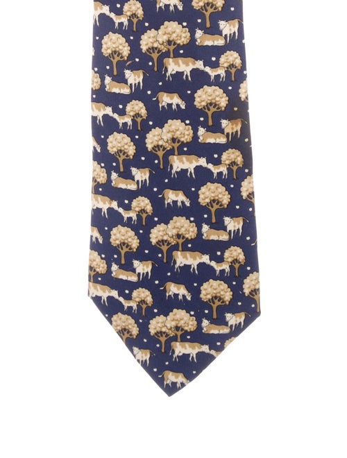 Hermès Silk Twill Tie navy