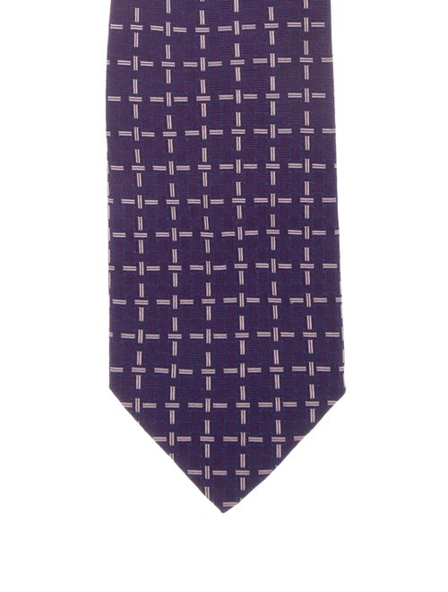 Hermès Jacquard Silk Tie purple