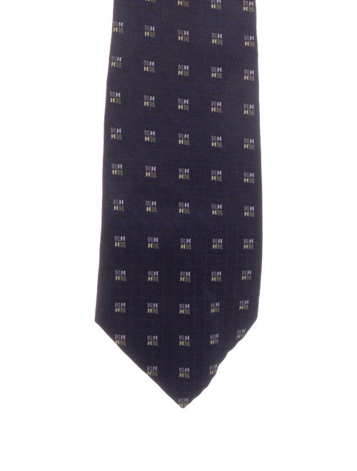 Hermès Jacquard Silk Tie navy