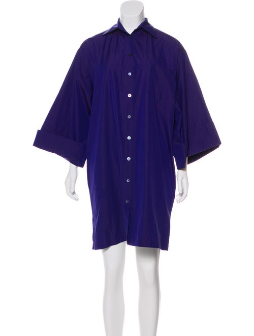 Hermès Button-Up Mini Dress Purple