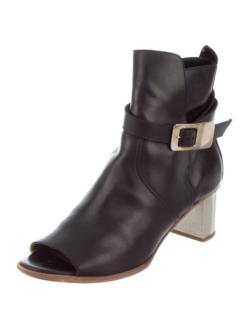 Hermès Leather Peep-Toe Boots