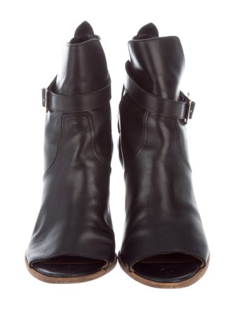 Hermès Leather Peep-Toe Boots